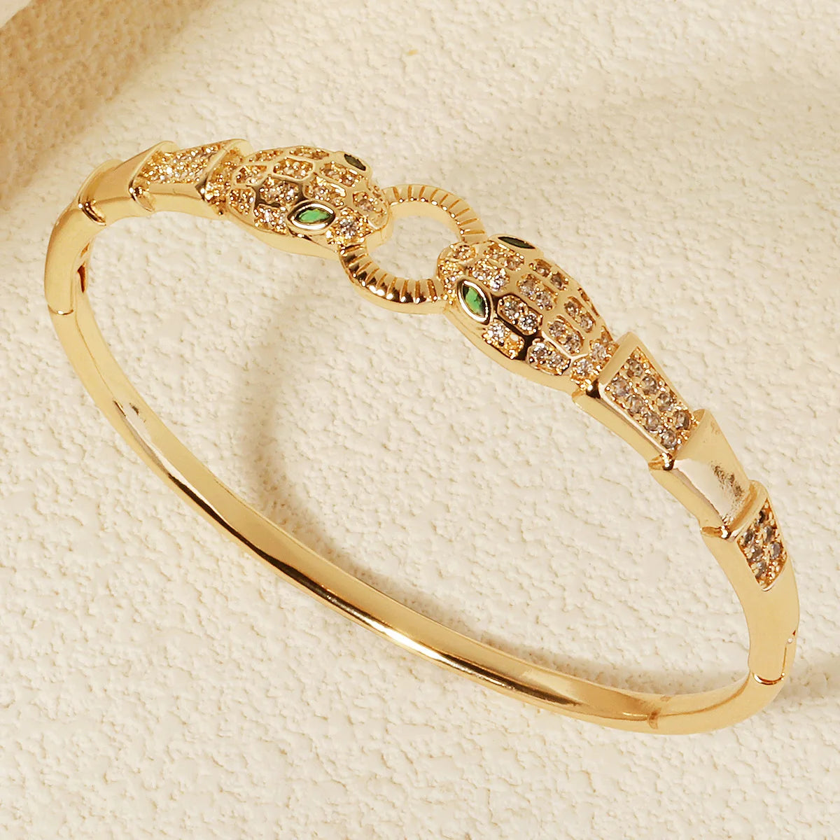Trendy Edelstahl Goldene Schlange Eule Zirkonia Armband Für Frauen Klassische Tiere Armreifen Schmuck Zubehör Sommer Als Geschenk