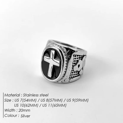 Edelstahl Vintage Ring Herren Klassischer Schmuck