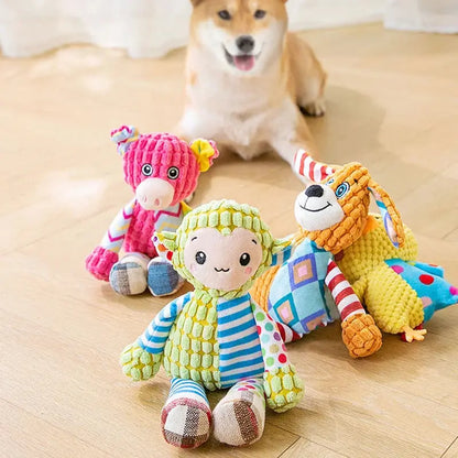 Haustier Plüsch Spielzeug Katze Hund Puzzle Spielzeug Nette Tiere Biss Beständig Interaktive Quietschende Haustier Hund Zähne Reinigung Kauen Spielzeug Heimtierbedarf Petoria