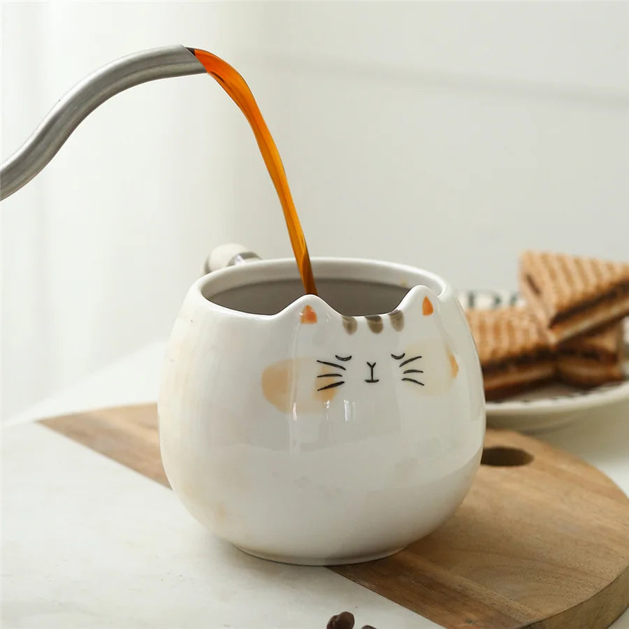 Keramiktasse mit Katzenmotiv Kreativer Becher