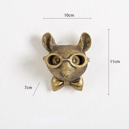 Antique Bronze Resin Animal Pendant Golden Deer Head Wall Storage Hook Up Background Wall Accessories Decorative Figurines Petoria Store