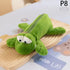 Green plush crocodile pencil case with large eyes, soft material, zipper closure, perfect for kids&