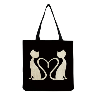 Cartoon Cute Dinosaur Printed Tote Linen Personality Girl Shoulder Bag Large Capacity Travel Storage Packs Women Shopping Bag Petoria Store
