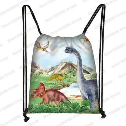 Ancient Animal Dinosaur Backpack Women Men Travel Bag Teenager Boys Girls Bookbag Children Canvas Drawstring Bag Kids Gift Petoria Store
