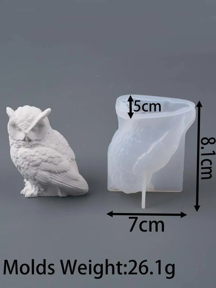 3D süße Eule Silikon Kerze Form DIY Cartoon Tier Aromath Kerzen Seife Gussformen Gips Harz Handwerk machen Home Decor