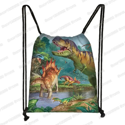 Ancient Animal Dinosaur Backpack Women Men Travel Bag Teenager Boys Girls Bookbag Children Canvas Drawstring Bag Kids Gift Petoria Store