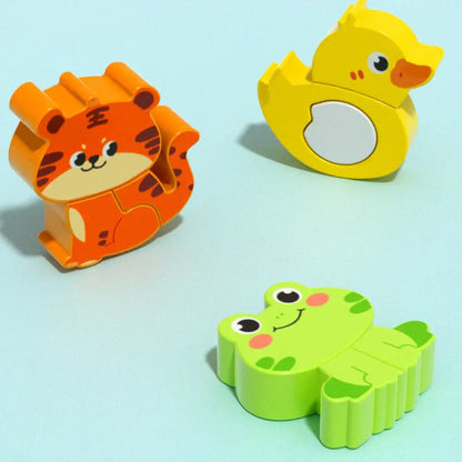 🧩 Petoria™ 4-in-1 Holz Tier Puzzle