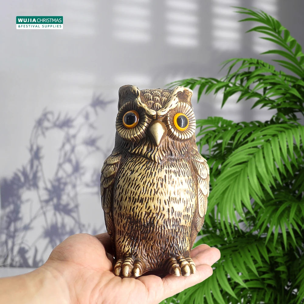 Garden Decor Realistic Owl Statue Scarecrow Fake Bird Scarer Lawn Garden Courtyard House Decorative Figurine Home Decoration Toy Petoria Store