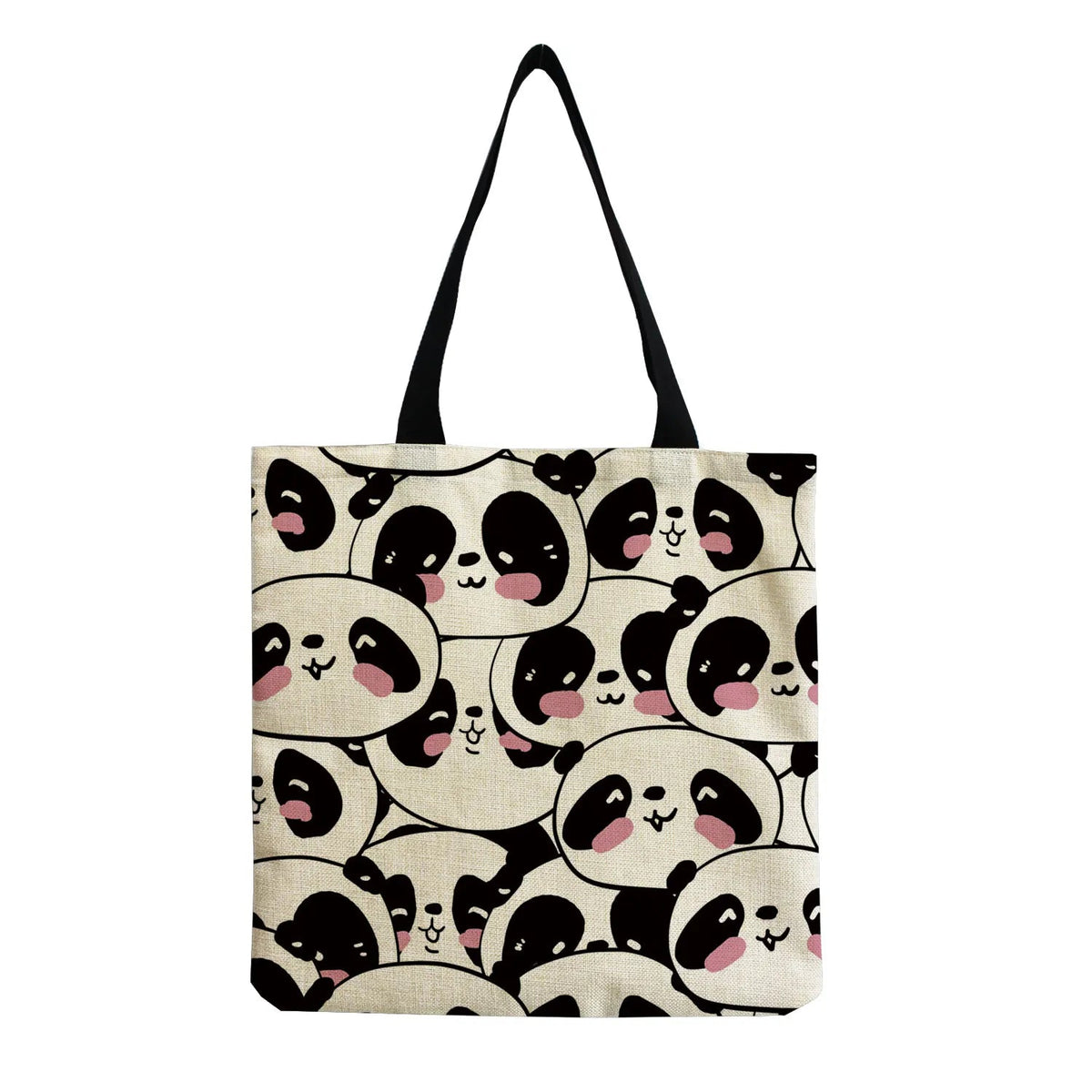 Cartoon Cute Dinosaur Printed Tote Linen Personality Girl Shoulder Bag Large Capacity Travel Storage Packs Women Shopping Bag Petoria Store