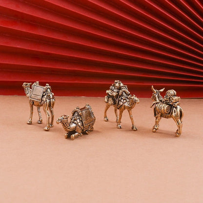 Brass Donkey Small Ornament Antique Copper Camel Animal Equus Asinus Miniature Figurines Home Desktop Decoration Accessories Petoria Store
