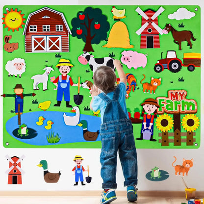 🐄 Petoria™ Bauernhof Filz Geschichten Set