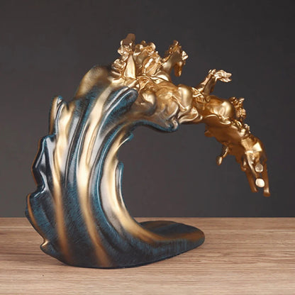 Pferde-Ornament mit goldenem Licht zur Tischdekoration