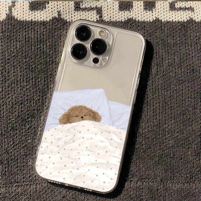 Hund Katze Paar Handyhülle für iPhone 16E 17 16 15 11 12 14 13 Pro Max Air XS XR 7 8Plus SE2 Niedliche Cartoon-Tier-stoßfeste Abdeckung