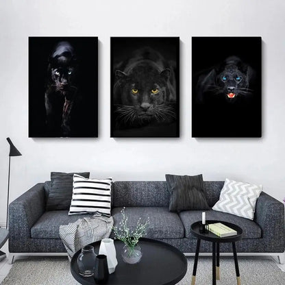 Canvas Painting Animal Art Black Panther Feline Wildlife Posters and Prints Wall Art Picture for Living Room Home Decor Cuadros Petoria Store