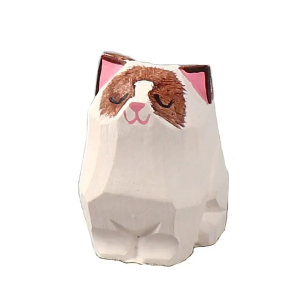 Kreative Cartoon Tier Holz Bär Figur Holz Geschnitzte Desktop Schnickschnack Skulptur Kinder Spielzeug Carving Katze Statue