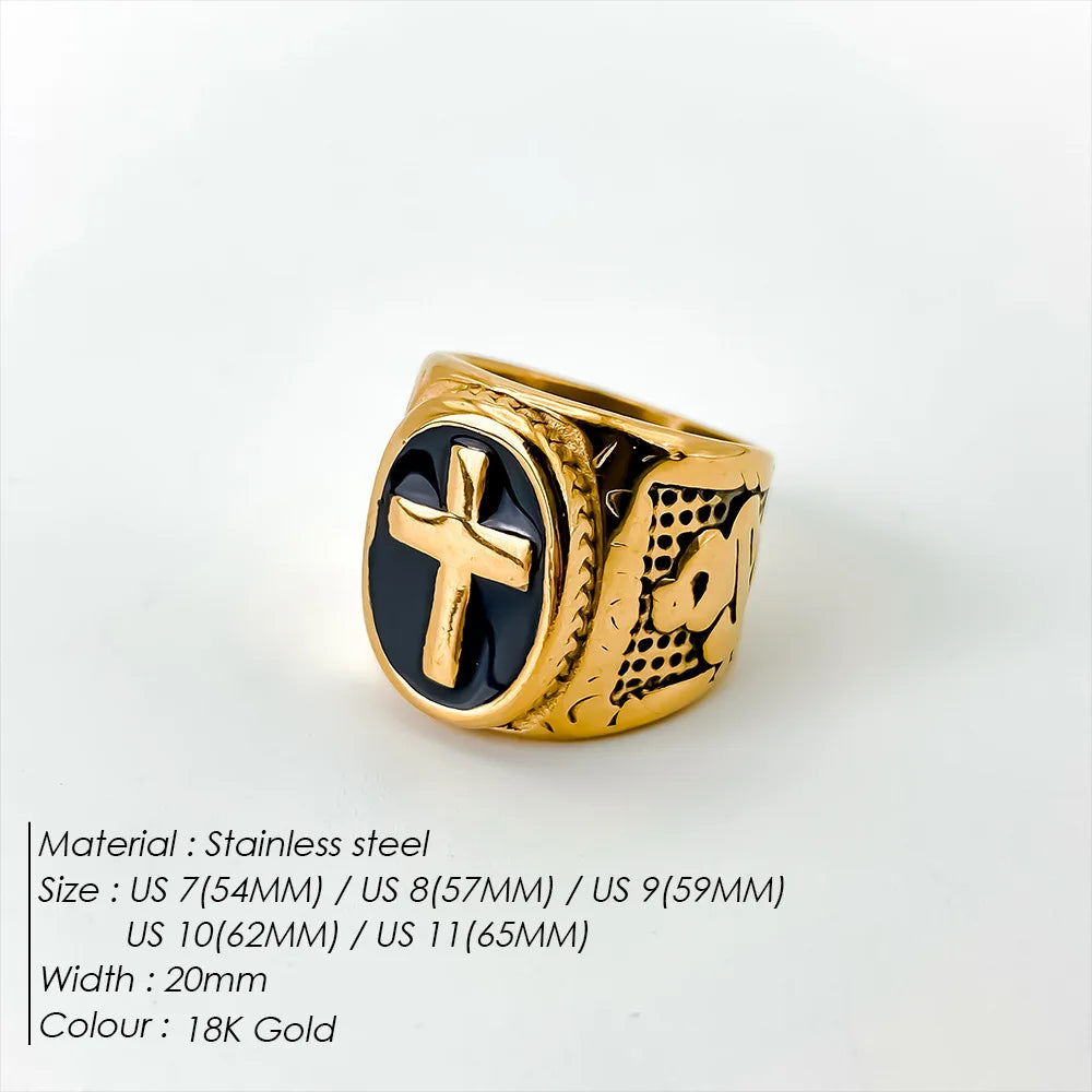 Edelstahl Vintage Ring Herren Klassischer Schmuck