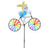 Cute 3D Animal on Bike Windmill Yard Art Whirly Garden Stakes Decorations for Holiday Garden Decoration Petoria Store