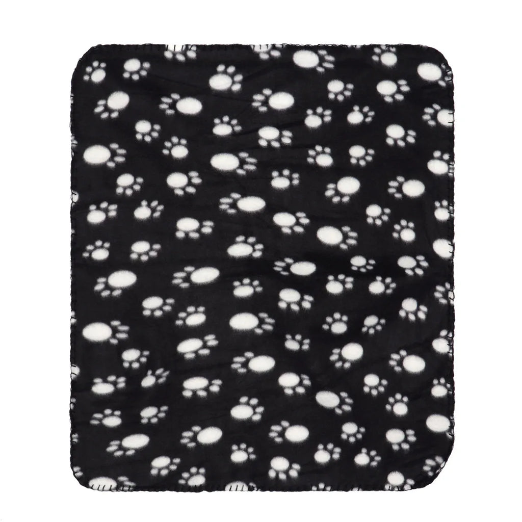 Doppelseitige Fleece-Decke für Haustiere 60x70cm Schwarz-Weiß Pfoten Weiche Warme Abdeckung für Hunde Katzen Welpen Bett Schlafmatte Haustierdecke