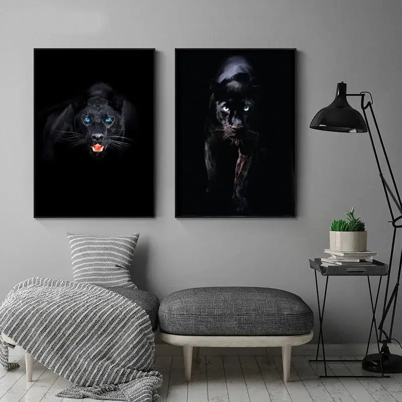 Canvas Painting Animal Art Black Panther Feline Wildlife Posters and Prints Wall Art Picture for Living Room Home Decor Cuadros Petoria Store