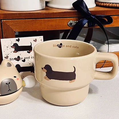 Dackel Keramiktasse Lustiger Kaffeebecher Premium