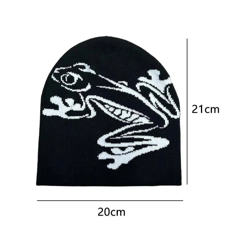 Frosch Beanie – Warme Unisex Strickmütze für Herbst &amp; Winter