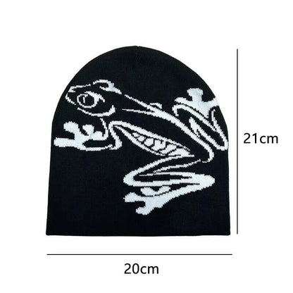 Frosch Beanie – Warme Unisex Strickmütze für Herbst &amp; Winter