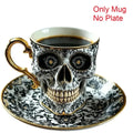 Stilvolle Kaffeetasse mit Totenkopf-Motiv aus Kunstharz, Knochenkopf-Design, gotischer Totenkopf-Zerkleinerer, Kaffee-Skelett-Kopf, Tassen, Sammler 2025,