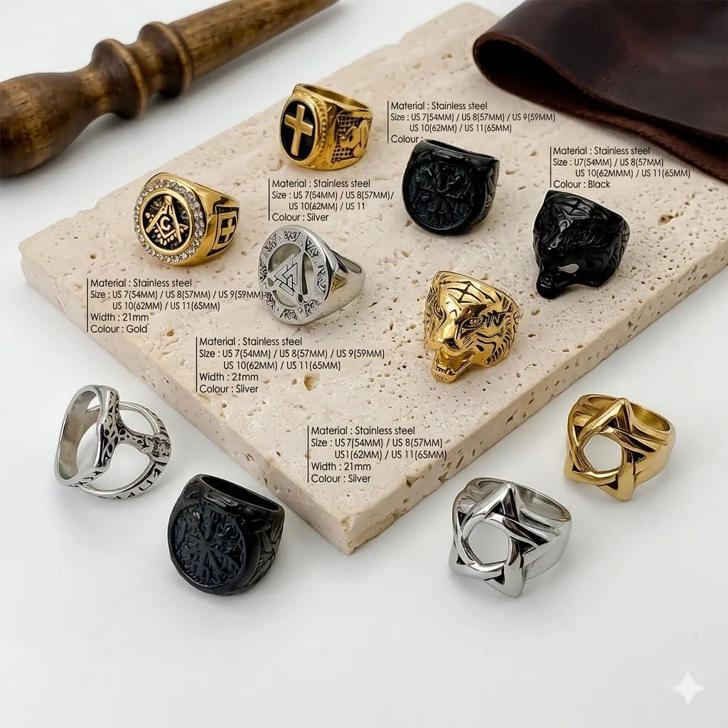 Edelstahl Vintage Ring Herren Klassischer Schmuck