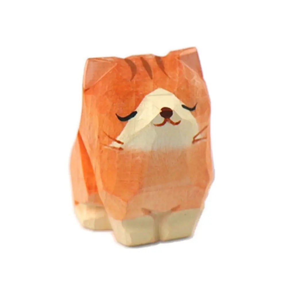 Kreative Cartoon Tier Holz Bär Figur Holz Geschnitzte Desktop Schnickschnack Skulptur Kinder Spielzeug Carving Katze Statue