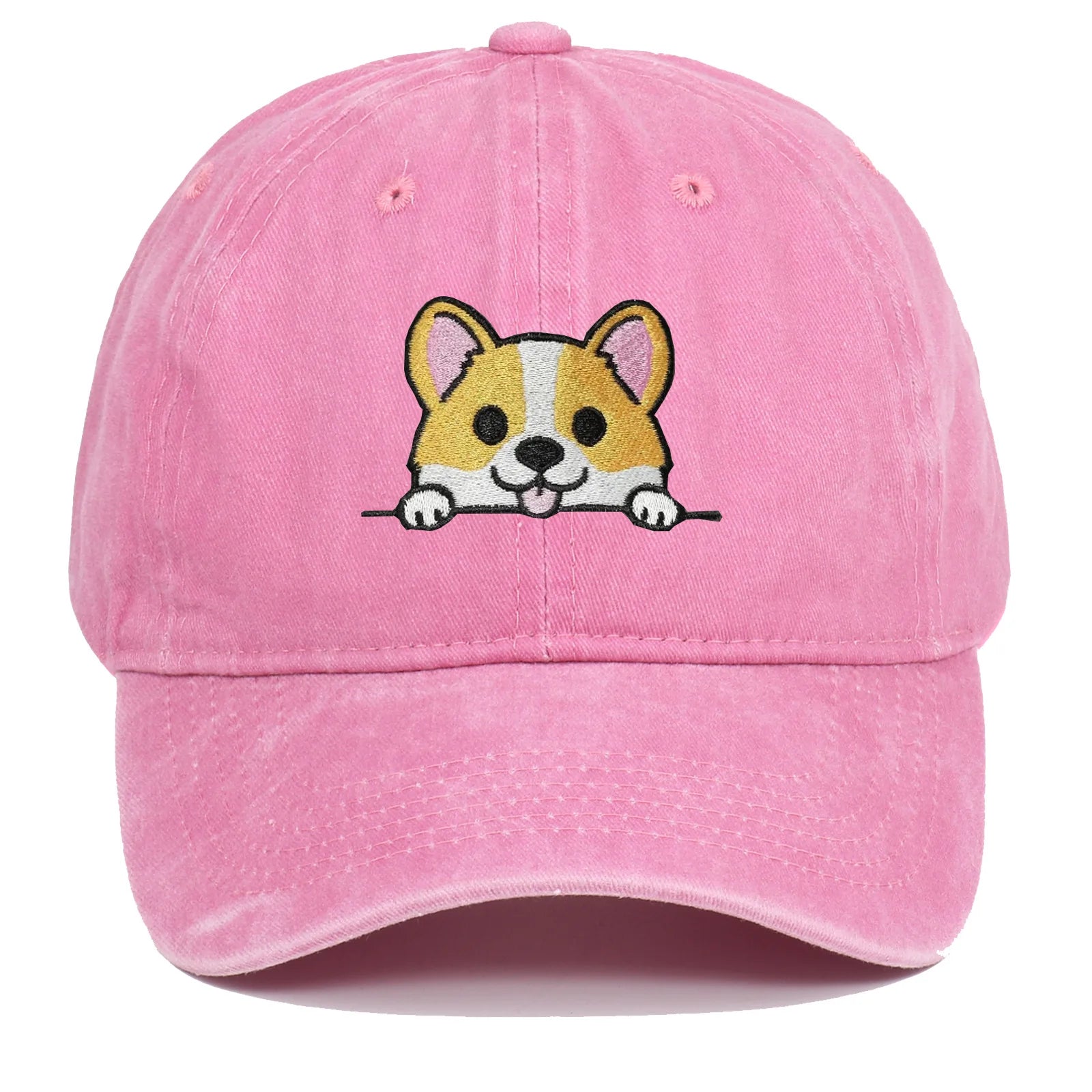 Stickerei Kappe Cartoon Corgi Hund Baseball Caps Mode Sommer Zubehör Sonnenschutz Hut Unisex Weiche Gewaschene Top Cap Flut Hüte