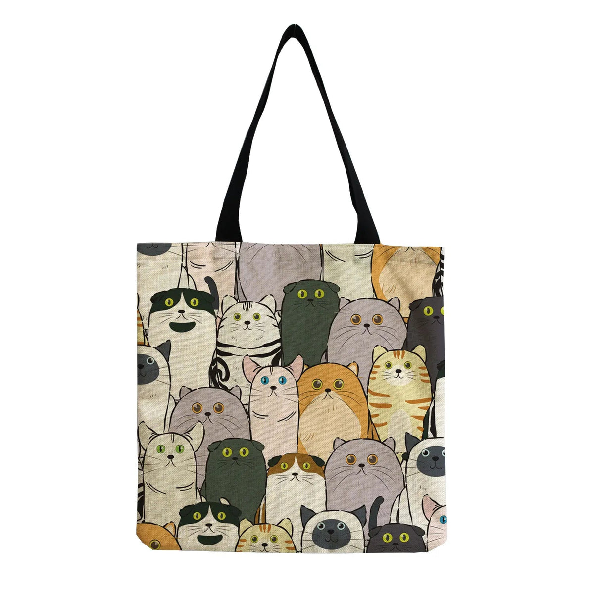 Cartoon Cute Dinosaur Printed Tote Linen Personality Girl Shoulder Bag Large Capacity Travel Storage Packs Women Shopping Bag Petoria Store