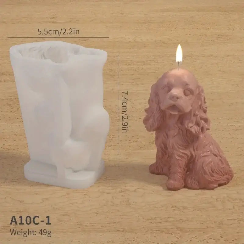 3D Hunde Silikonform für DIY Kerzen Kreativ
