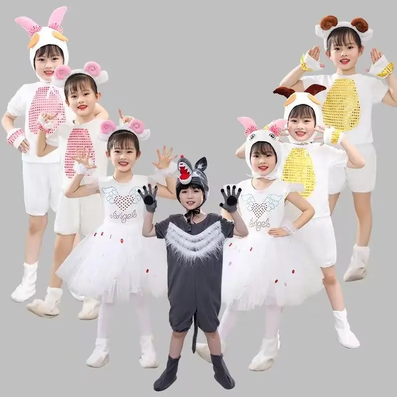 Kinder Tier Kostüm Halloween kleines Lamm und große böse Wolf Doc McStuff ins Cartoon Tier Cosplay Kostüme Schaf Kleinkinder Kleidung