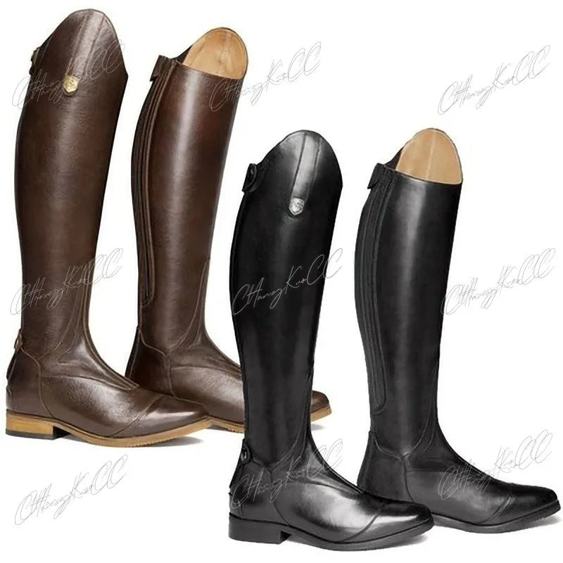Reitstiefel für Damen aus PU-Leder – Hoch und bequem