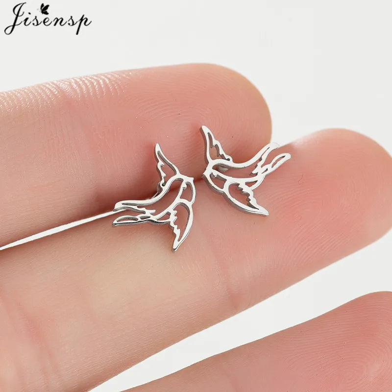Mehrere Mini-Edelstahl-Tierohrringe für Frauen, Niedliche Hunde-, Dinosaurier-, Hasen-, Papageien-Ohrringe, Eulen-Ohrstecker, Schmuck Großhandel