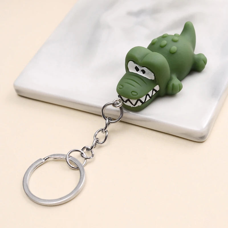 Cartoon Tier Schlüsselanhänger Lustiger Löwe Hai Krokodil Hund Gummi Schlüsselanhänger Auto Schlüsselanhänger Tasche Anhänger Geschenk