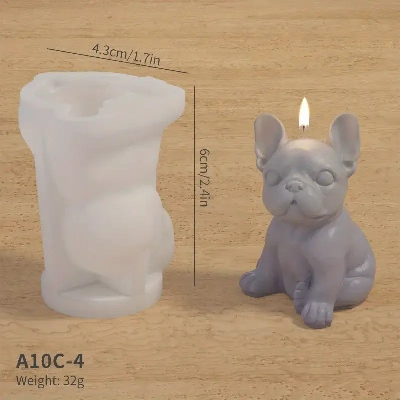 3D Hunde Silikonform für DIY Kerzen Kreativ