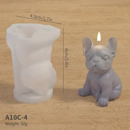 3D Hunde Silikonform für DIY Kerzen Kreativ