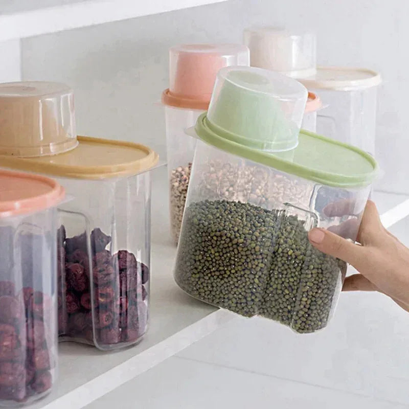 Vorratsglas für Tiernahrung mit Messbecher, luftdichter Behälter für Trockenfutter für Hunde und Katzen, praktische Portionskontrolle, Heimtierbedarf