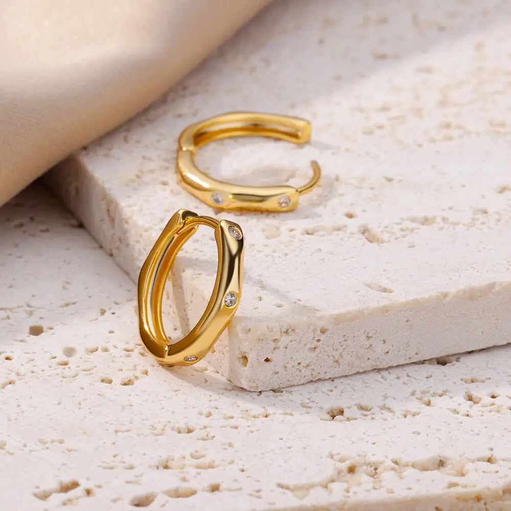 Elegante runde Ohrringe für Frauen und Mädchen, luxuriöse Edelstahl-Creolen, Vintage-Stil, Hochzeit, Verlobung, ästhetischer Schmuck