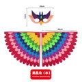 Tier-Pfau-Vogel-Umhang-Maske 2-teilig Anime Cosplay Halloween-Kostüme Karnevalskleidung Weihnachtsoutfits