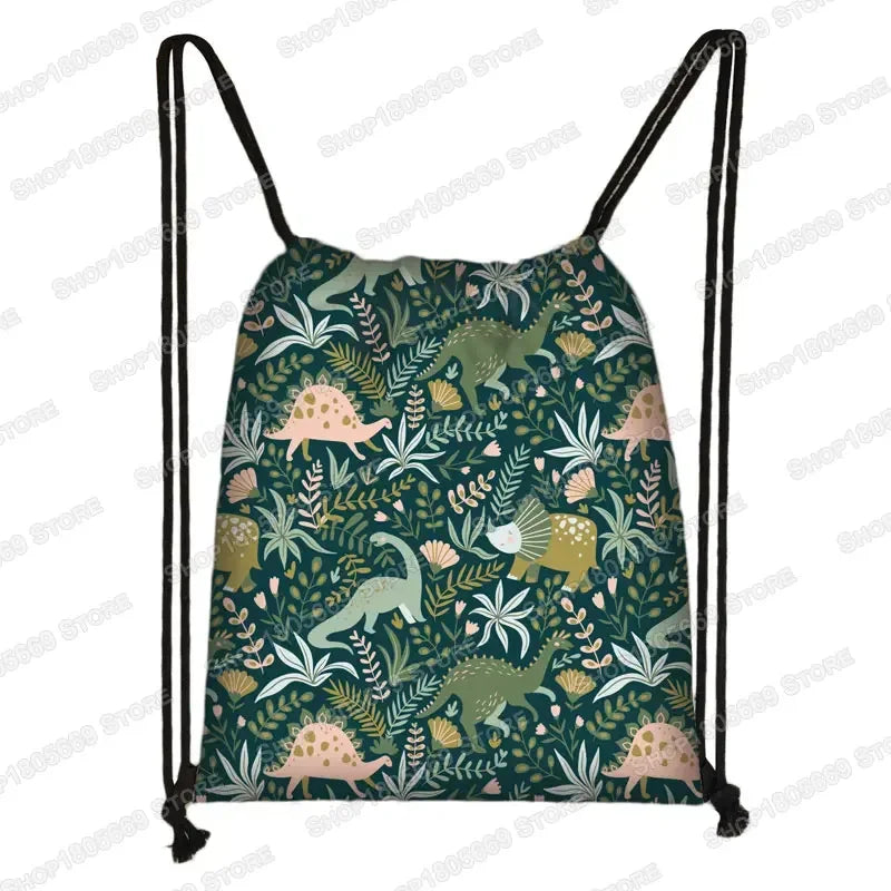 Ancient Animal Dinosaur Backpack Women Men Travel Bag Teenager Boys Girls Bookbag Children Canvas Drawstring Bag Kids Gift Petoria Store