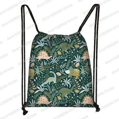 Ancient Animal Dinosaur Backpack Women Men Travel Bag Teenager Boys Girls Bookbag Children Canvas Drawstring Bag Kids Gift Petoria Store
