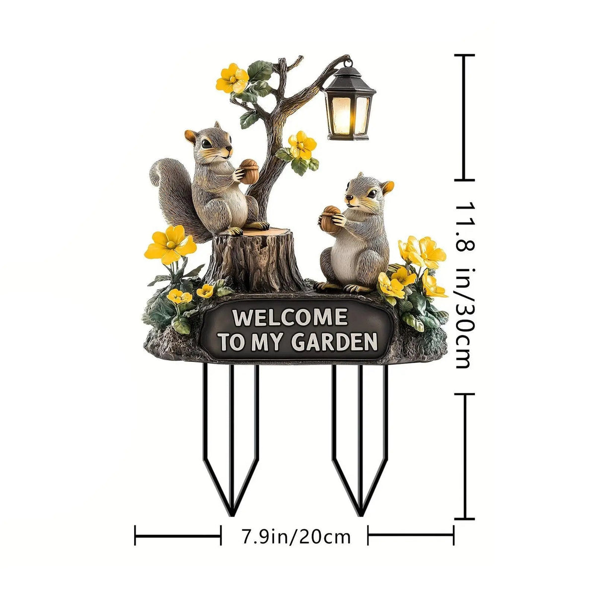 Squirrel Decorative Garden Stake 2D Planter Pot Decor for Bonsai Courtyard Petoria Store