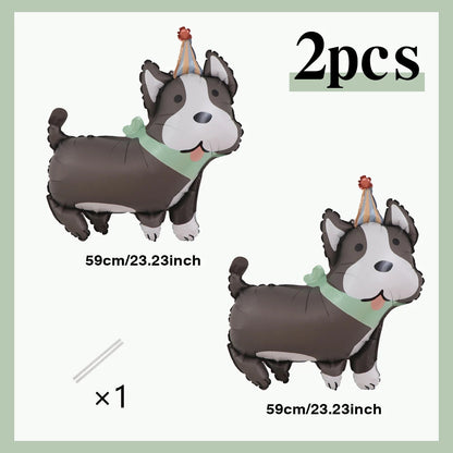 4 Animal Dog Aluminum Foil Balloons Cute Dog Theme Birthday, Anniversary Decoration, Shower, Pet Party Decoration Petoria Store