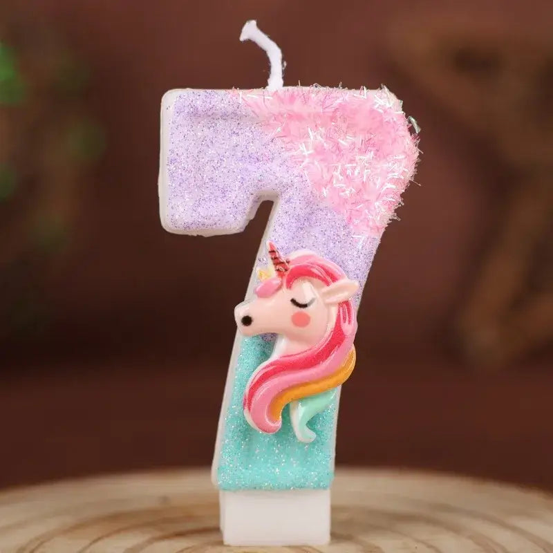 Einhorn Zahlenkerzen für Kindergeburtstag 0–9