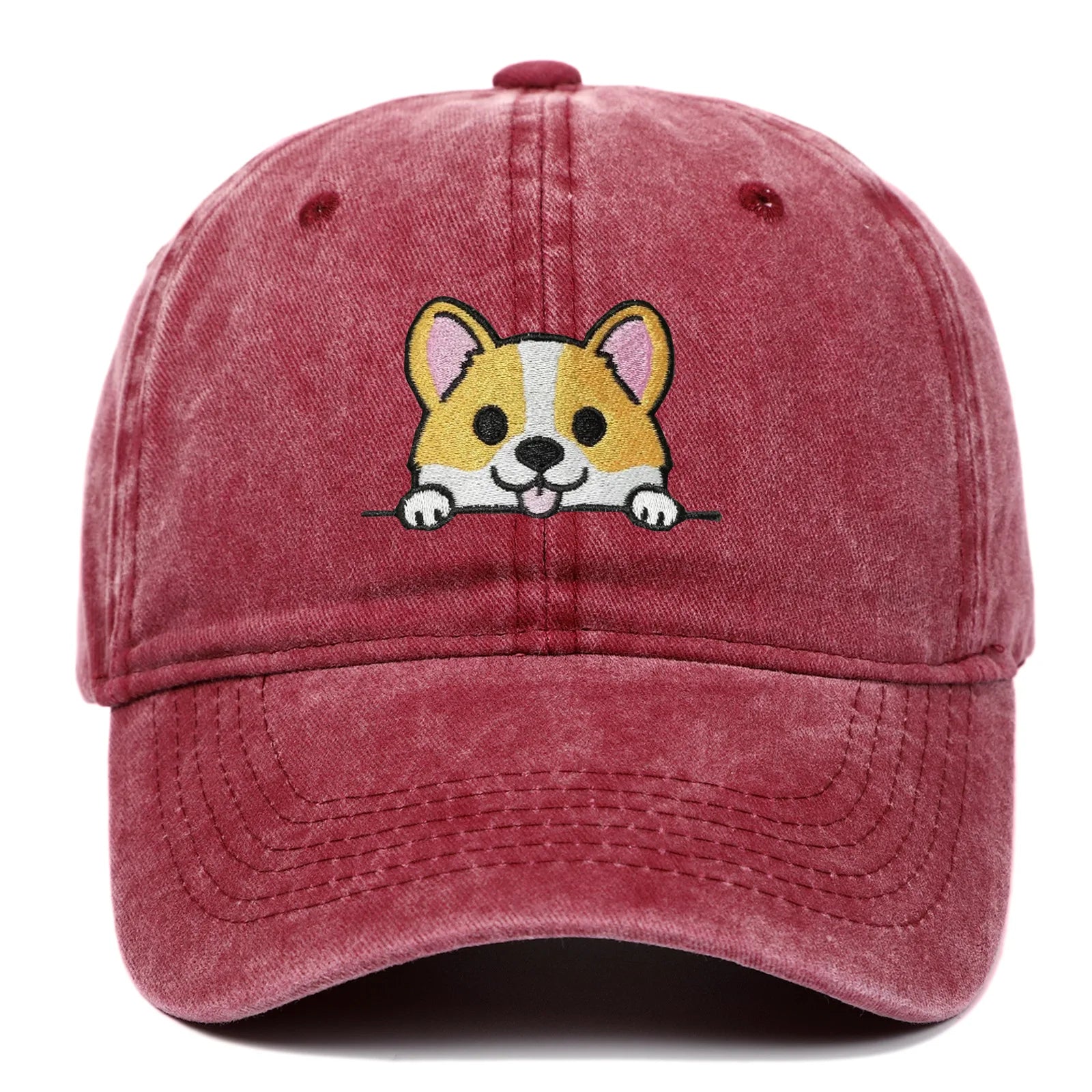Stickerei Kappe Cartoon Corgi Hund Baseball Caps Mode Sommer Zubehör Sonnenschutz Hut Unisex Weiche Gewaschene Top Cap Flut Hüte