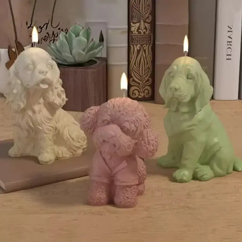 3D Hunde Silikonform für DIY Kerzen Kreativ