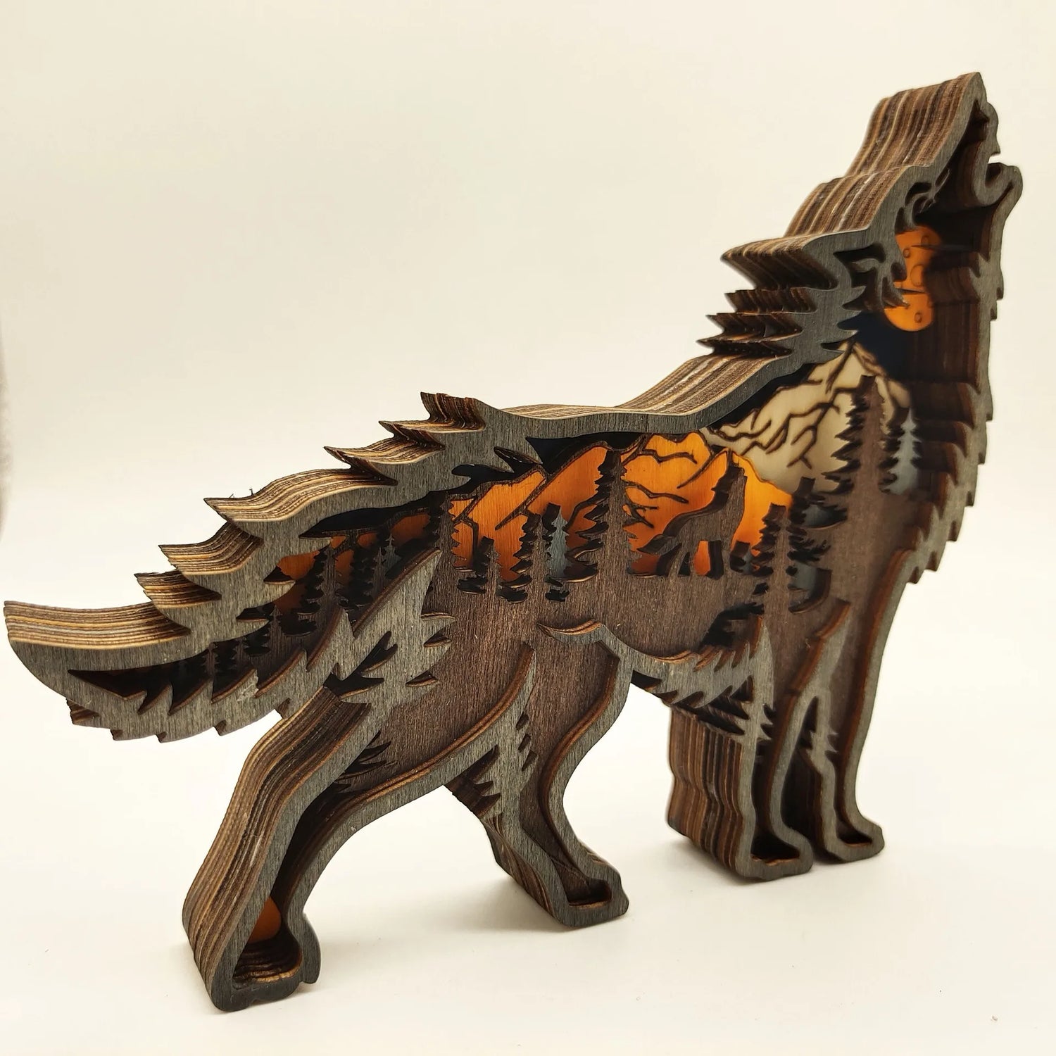 3D Holz Tier Wanddekoration Handgeschnitzte Holzkunst
