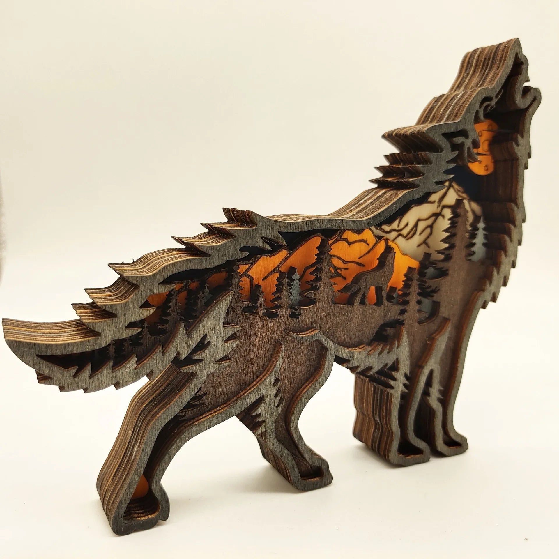 3D Holz Tier Wanddekoration Handgeschnitzte Holzkunst